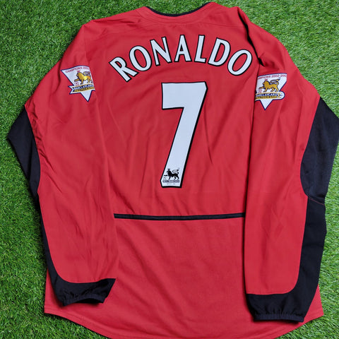 Cristiano Ronaldo Manchester United 2003 2004 DEBUT SEASON Home Long Sleeve Soccer Jersey Shirt M SKU# F20610DHA 184948 Nike