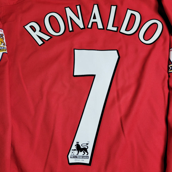 Cristiano Ronaldo Manchester United 2003 2004 DEBUT SEASON Home Long Sleeve Soccer Jersey Shirt M SKU# F20610DHA 184948 Nike