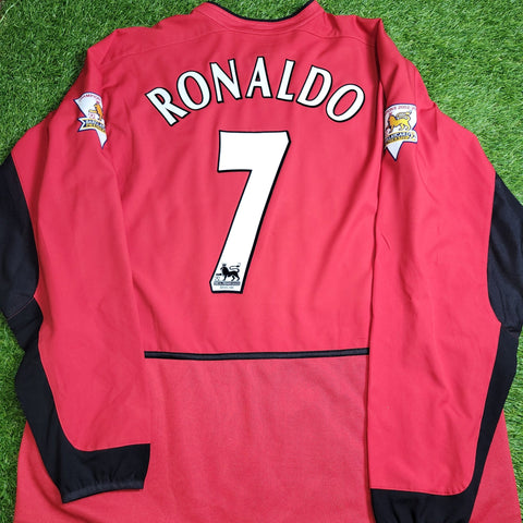 Cristiano Ronaldo Manchester United 2003 2004 DEBUT SEASON Home Long Sleeve Soccer Jersey Shirt XL SKU# F20104DHA 184948 Nike