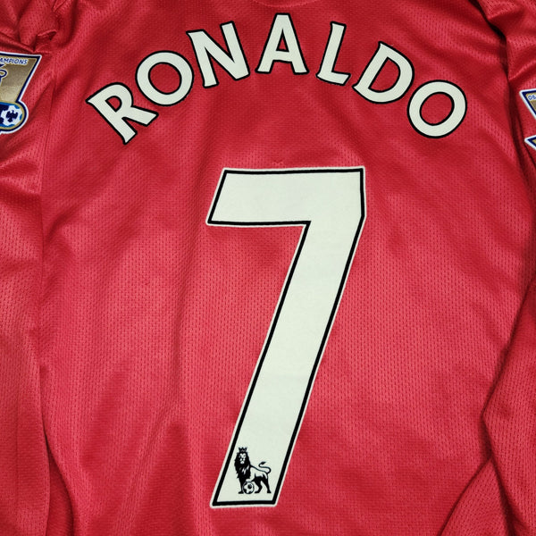 Cristiano Ronaldo Manchester United 2007 2008 Home Long Sleeve Soccer Jersey Shirt L SKU# 237925 - 666 Nike