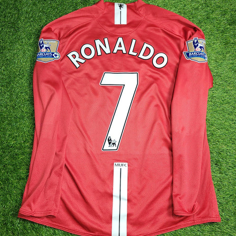 Cristiano Ronaldo Manchester United 2007 2008 Home Long Sleeve Soccer Jersey Shirt L SKU# 237925 - 666 Nike