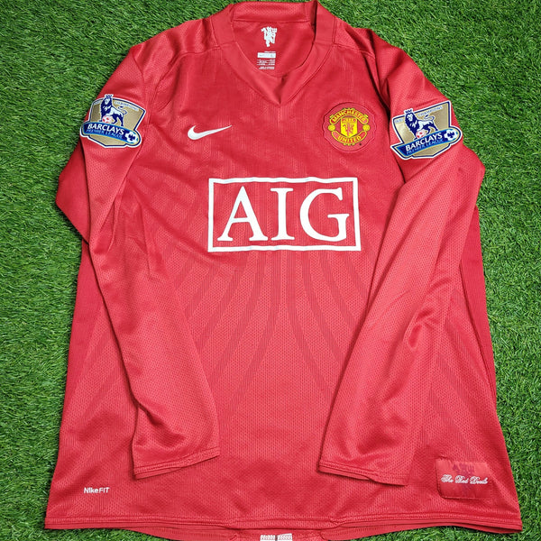 Cristiano Ronaldo Manchester United 2007 2008 Home Long Sleeve Soccer Jersey Shirt L SKU# 237925 - 666 Nike