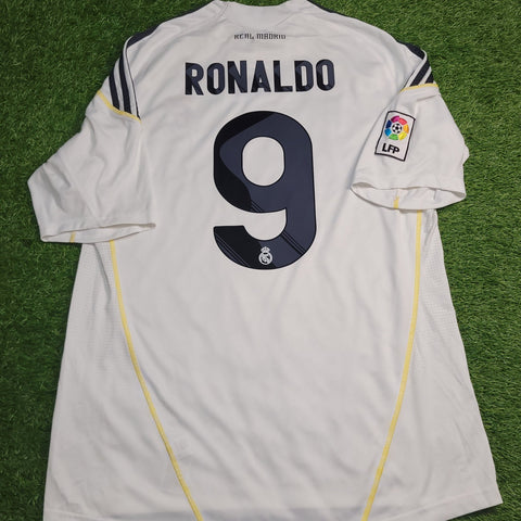 Cristiano Ronaldo Real Madrid 2009 2010 DEBUT Home Soccer Jersey Shirt L SKU# E84352 Adidas