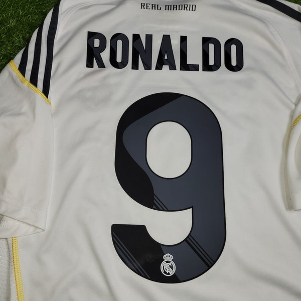 Cristiano Ronaldo Real Madrid 2009 2010 DEBUT Home Soccer Jersey Shirt M SKU# E84352 Adidas