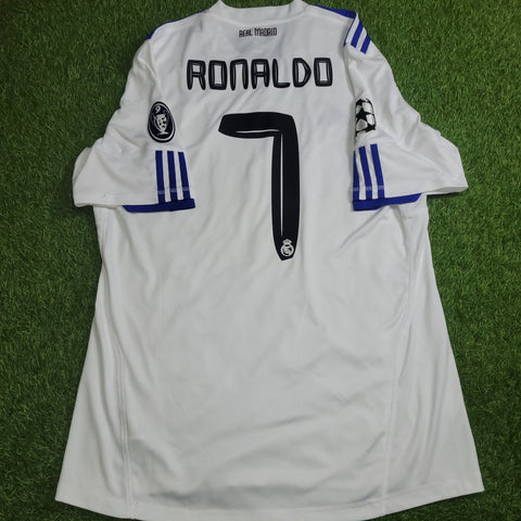 Cristiano Ronaldo Real Madrid 2010 2011 UEFA Home Soccer Jersey Shirt L SKU# P96001 Adidas