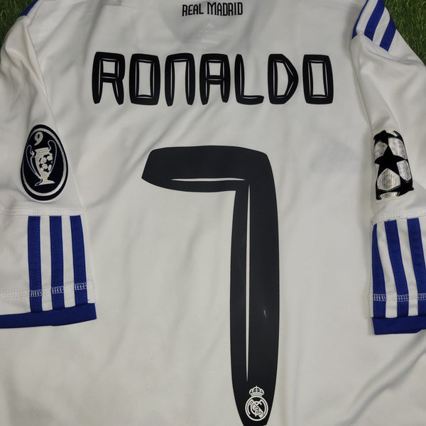 Cristiano Ronaldo Real Madrid 2010 2011 UEFA Home Soccer Jersey Shirt L SKU# P96001 Adidas