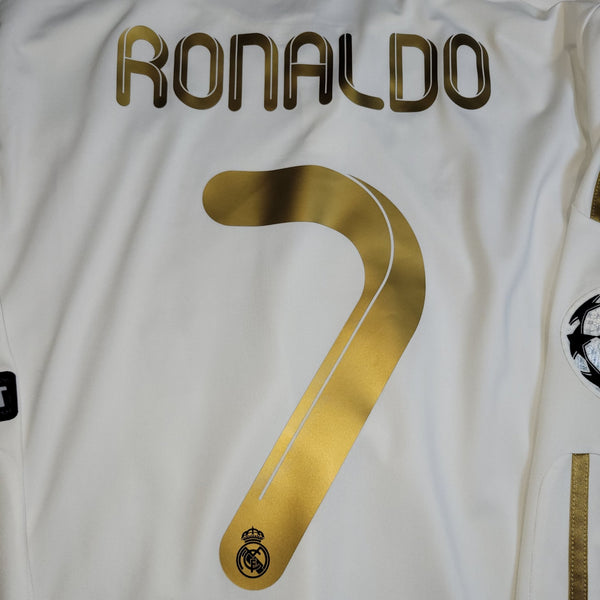 Cristiano Ronaldo Real Madrid 2011 2012 UEFA Long Sleeve Soccer Jersey Shirt L SKU# V13658 Adidas