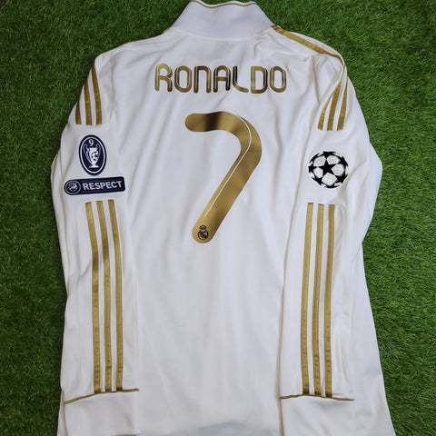 Cristiano Ronaldo Real Madrid 2011 2012 UEFA Long Sleeve Soccer Jersey Shirt L SKU# V13658 Adidas