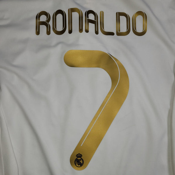 Cristiano Ronaldo Real Madrid 2011 2012 UEFA Long Sleeve Soccer Jersey Shirt L SKU# V13658 Adidas