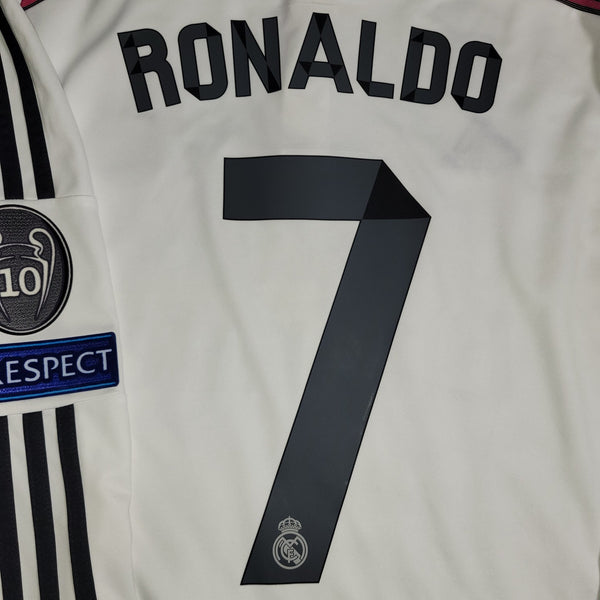 Cristiano Ronaldo Real Madrid 2014 2015 Long Sleeve UEFA Soccer Jersey Shirt XL SKU# F49660 Adidas