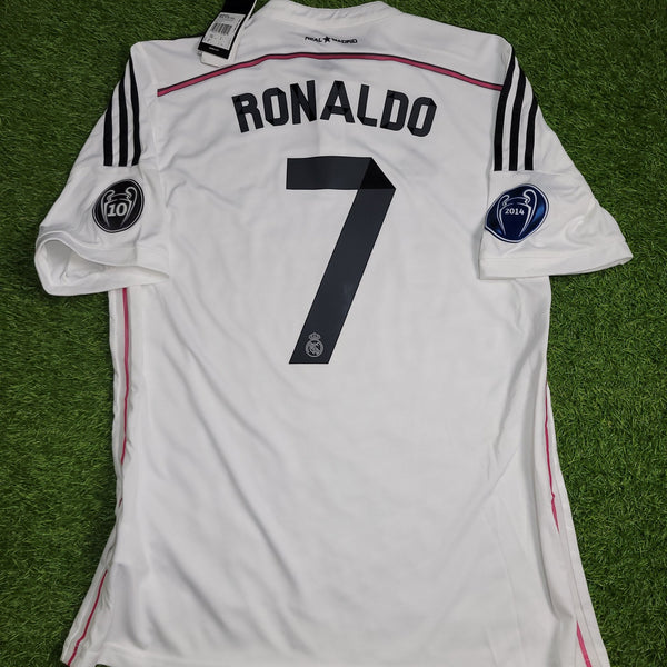 Cristiano Ronaldo Real Madrid 2014 2015 UEFA Home Soccer Jersey Shirt BNWT L SKU# M38202 Adidas