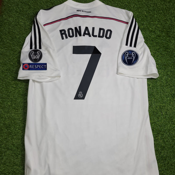 Cristiano Ronaldo Real Madrid 2014 2015 UEFA Home Soccer Jersey Shirt XL SKU# F50637 Adidas