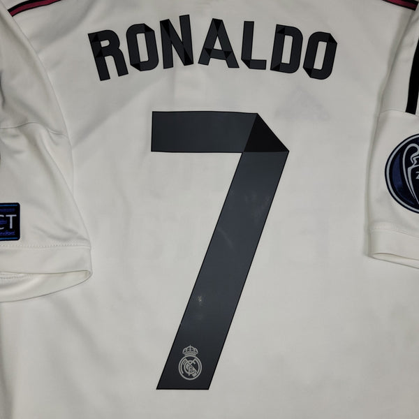 Cristiano Ronaldo Real Madrid 2014 2015 UEFA Home Soccer Jersey Shirt XL SKU# F50637 Adidas