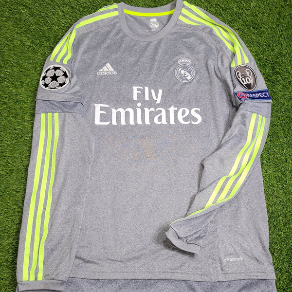 Cristiano Ronaldo Real Madrid 2015 2016 Away Long Sleeve Soccer Jersey Shirt L SKU# S12686 Adidas