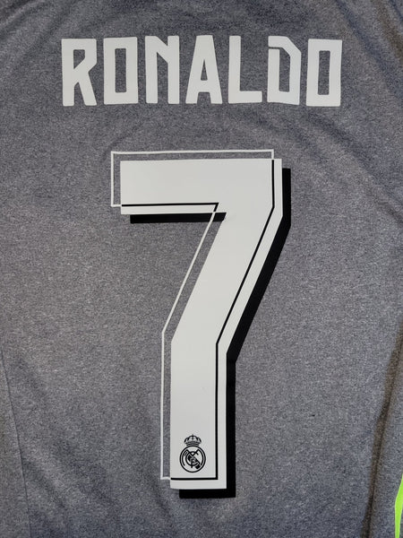 Cristiano Ronaldo Real Madrid 2015 2016 Away Long Sleeve Soccer Jersey Shirt L SKU# S12686 Adidas