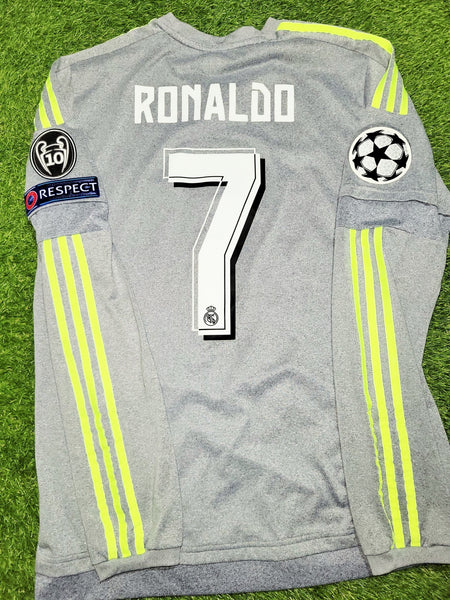 Cristiano Ronaldo Real Madrid 2015 2016 Away Long Sleeve Soccer Jersey Shirt M SKU# S12686 Adidas