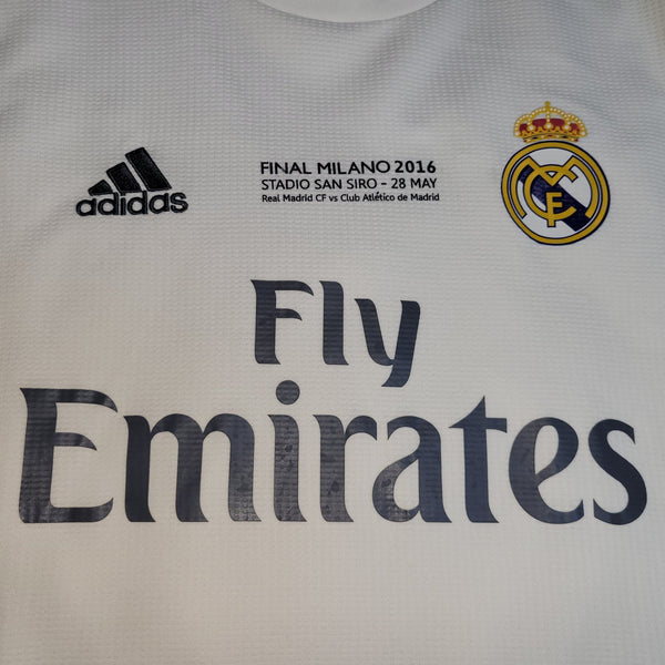 Cristiano Ronaldo Real Madrid 2015 2016 Long Sleeve UEFA FINAL Soccer Jersey Shirt L SKU# S12653 Adidas