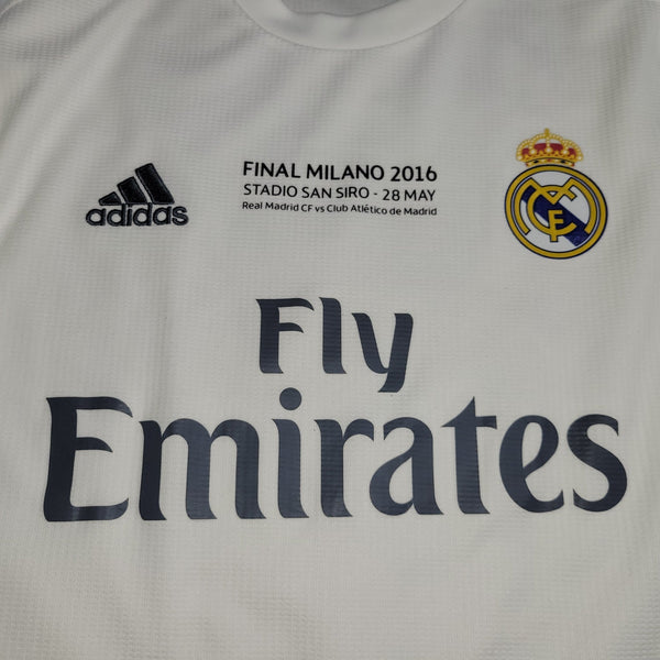 Cristiano Ronaldo Real Madrid 2015 2016 Long Sleeve UEFA FINAL Soccer Jersey Shirt L SKU# S12653 Adidas