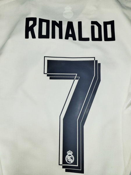 Cristiano Ronaldo Real Madrid 2015 2016 Long Sleeve UEFA FINAL Soccer Jersey Shirt L SKU# S12653 Adidas