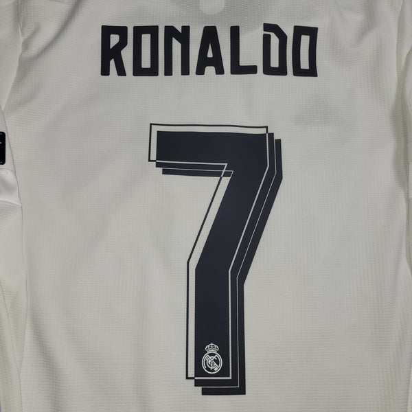 Cristiano Ronaldo Real Madrid 2015 2016 Long Sleeve UEFA FINAL Soccer Jersey Shirt L SKU# S12653 Adidas