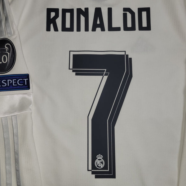 Cristiano Ronaldo Real Madrid 2015 2016 Long Sleeve UEFA FINAL Soccer Jersey Shirt M SKU# S12653 Adidas