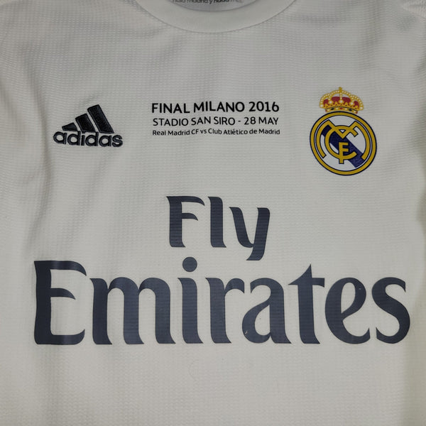 Cristiano Ronaldo Real Madrid 2015 2016 Long Sleeve UEFA FINAL Soccer Jersey Shirt M SKU# S12653 Adidas