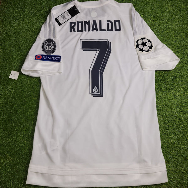 Cristiano Ronaldo Real Madrid 2015 2016 UEFA FINAL ADIZERO PLAYER ISSUE Soccer Jersey Shirt BNWT M SKU# S12654 Adidas