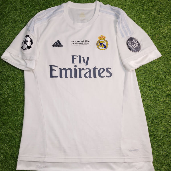 Cristiano Ronaldo Real Madrid 2015 2016 UEFA FINAL Home Soccer Jersey Shirt M SKU# S12614 Adidas