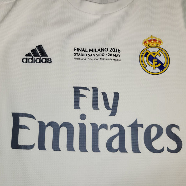 Cristiano Ronaldo Real Madrid 2015 2016 UEFA FINAL Home Soccer Jersey Shirt M SKU# S12614 Adidas