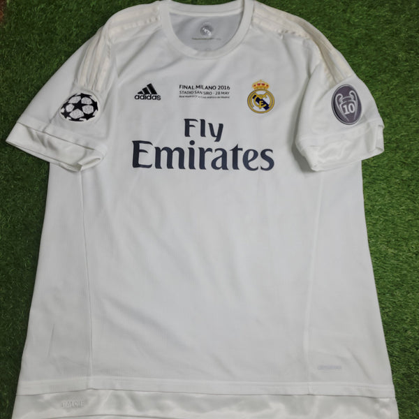 Cristiano Ronaldo Real Madrid 2015 2016 UEFA FINAL Home Soccer Jersey Shirt XL SKU# S12614 Adidas