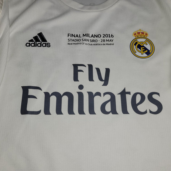 Cristiano Ronaldo Real Madrid 2015 2016 UEFA FINAL Home Soccer Jersey Shirt XL SKU# S12614 Adidas