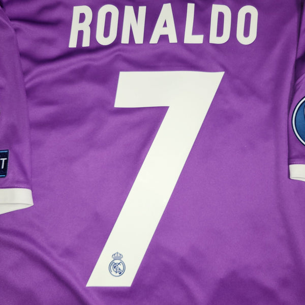 Cristiano Ronaldo Real Madrid 2016 2017 UEFA FINAL Away Soccer Jersey Shirt L SKU# AI5158 Adidas