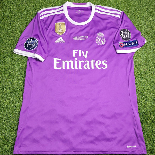 Cristiano Ronaldo Real Madrid 2016 2017 UEFA FINAL Away Soccer Jersey Shirt L SKU# AI5158 Adidas