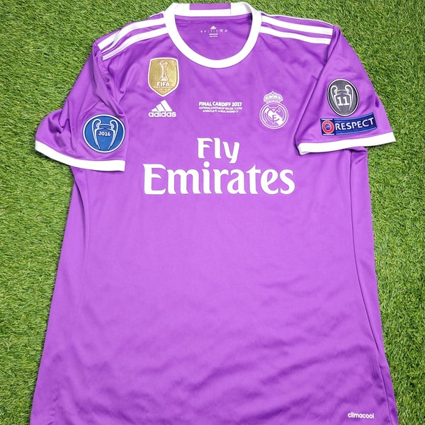 Cristiano Ronaldo Real Madrid 2016 2017 UEFA FINAL Away Soccer Jersey Shirt L SKU# AI5158 Adidas