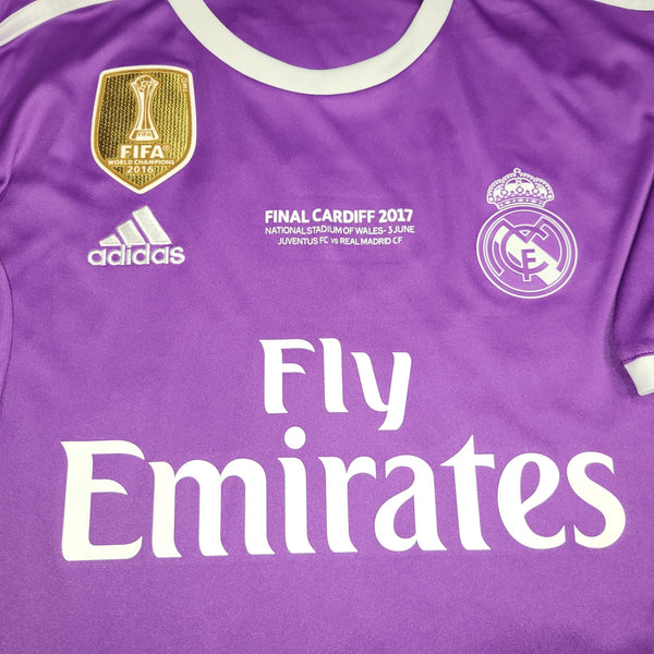 Cristiano Ronaldo Real Madrid 2016 2017 UEFA FINAL Away Soccer Jersey Shirt L SKU# AI5158 Adidas