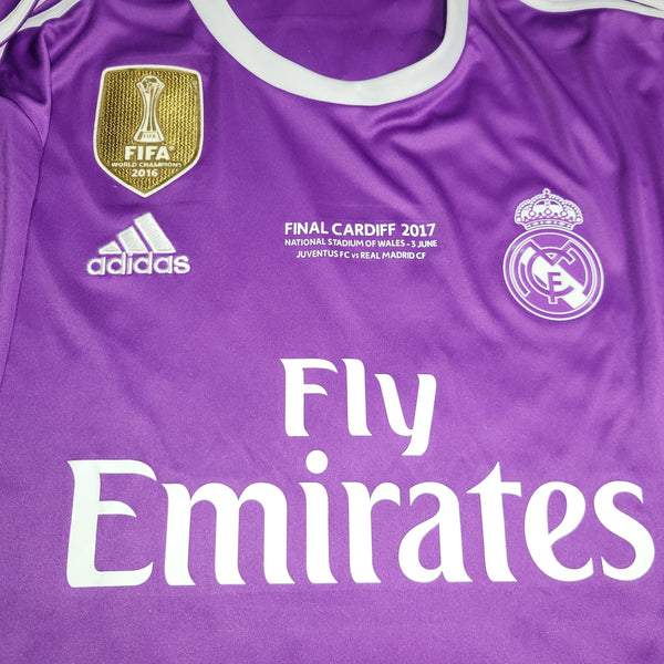 Cristiano Ronaldo Real Madrid 2016 2017 UEFA FINAL Away Soccer Jersey Shirt L SKU# AI5158 Adidas