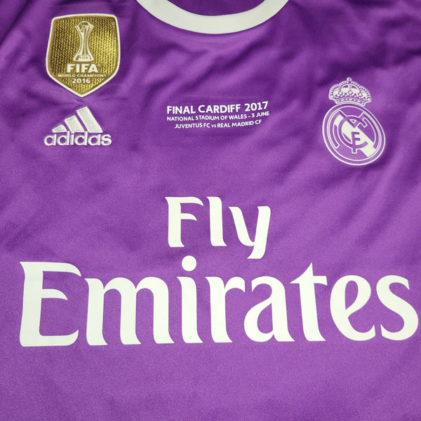 Cristiano Ronaldo Real Madrid 2016 2017 UEFA FINAL Away Soccer Jersey Shirt L SKU# AI5158 Adidas