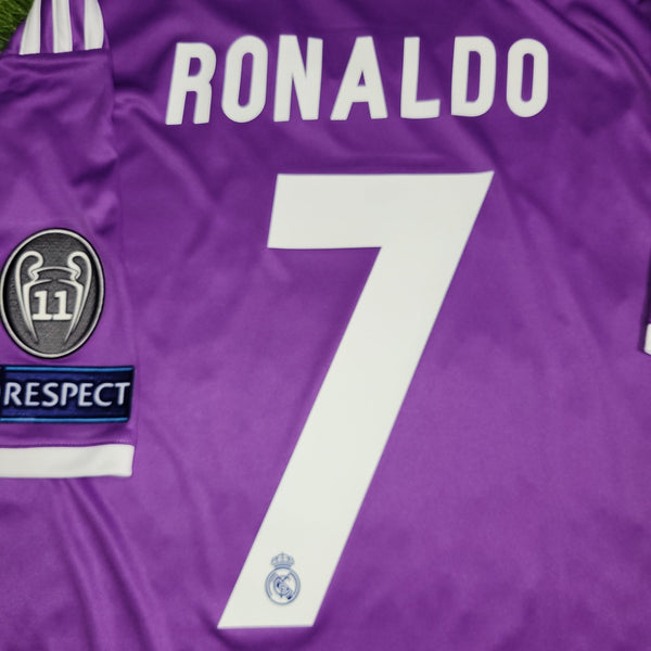 Cristiano Ronaldo Real Madrid 2016 2017 UEFA FINAL Away Soccer Jersey Shirt L SKU# AI5158 Adidas