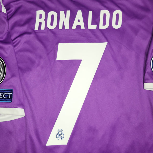 Cristiano Ronaldo Real Madrid 2016 2017 UEFA FINAL Away Soccer Jersey Shirt XL SKU# AI5158 Adidas