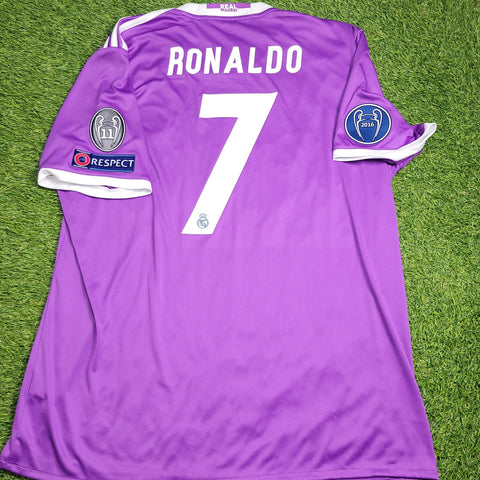 Cristiano Ronaldo Real Madrid 2016 2017 UEFA FINAL Away Soccer Jersey Shirt XL SKU# AI5158 Adidas