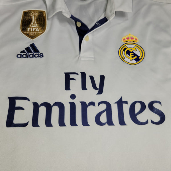 Cristiano Ronaldo Real Madrid 2016 2017 UEFA Home Long Sleeve Soccer Jersey Shirt M SKU# AI5184 Adidas