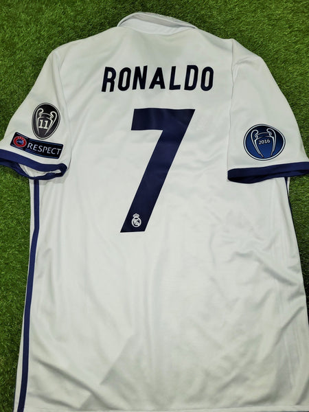 Cristiano Ronaldo Real Madrid 2016 2017 UEFA Home Soccer Jersey Shirt ...