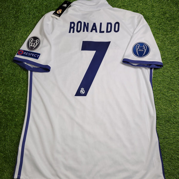 Cristiano Ronaldo Real Madrid 2016 2017 UEFA Home Soccer Jersey Shirt BNWT L SKU# S94992 Adidas