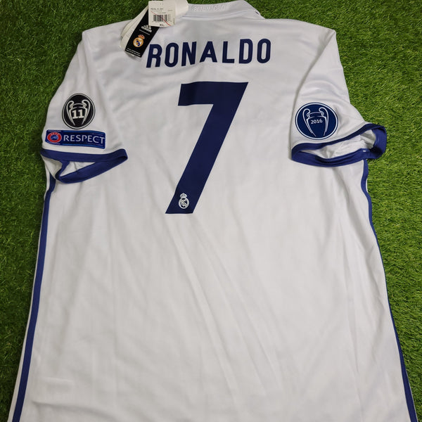 Cristiano Ronaldo Real Madrid 2016 2017 UEFA Home Soccer Jersey Shirt BNWT XL SKU# S94992 Adidas