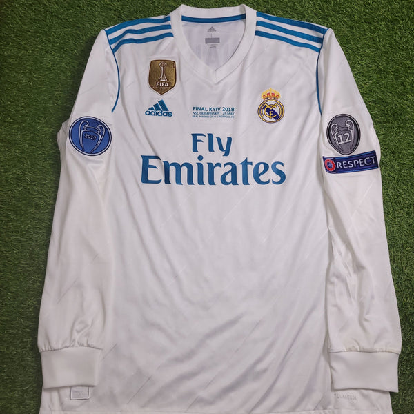 Cristiano Ronaldo Real Madrid 2017 2018 LAST GAME UEFA FINAL Long Sleeve Soccer Jersey Shirt L SKU# B31106 Adidas