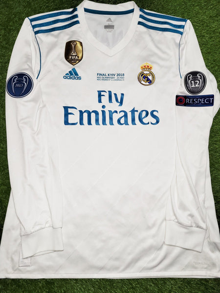 Cristiano Ronaldo Real Madrid 2017 2018 LAST GAME UEFA FINAL Long Sleeve Soccer Jersey Shirt L SKU# B31106 Adidas