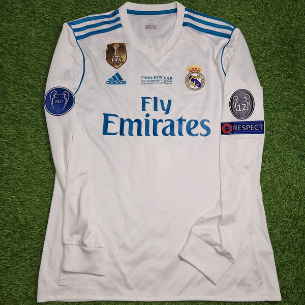 Cristiano Ronaldo Real Madrid 2017 2018 LAST GAME UEFA FINAL Long Sleeve Soccer Jersey Shirt M SKU# B31106 Adidas