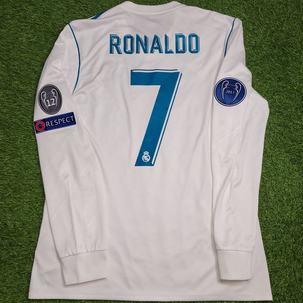 Cristiano Ronaldo Real Madrid 2017 2018 LAST GAME UEFA FINAL Long Sleeve Soccer Jersey Shirt M SKU# B31106 Adidas