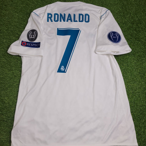 Cristiano Ronaldo Real Madrid 2017 2018 LAST GAME UEFA FINAL Soccer Jersey Shirt L SKU# B31106 Adidas