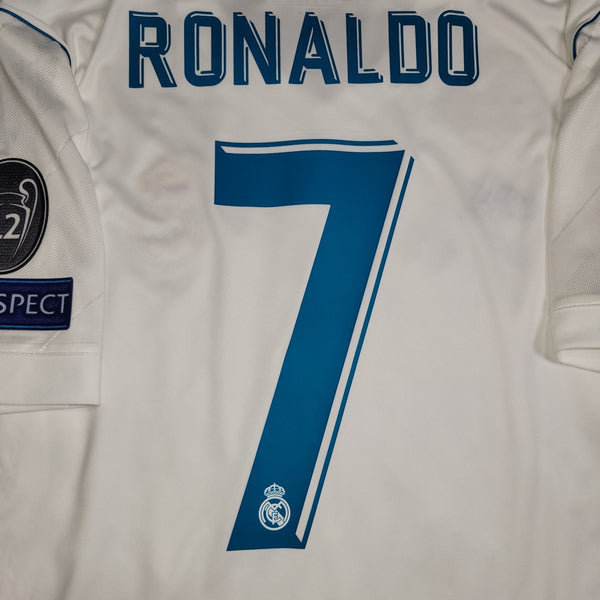 Cristiano Ronaldo Real Madrid 2017 2018 LAST GAME UEFA FINAL Soccer Jersey Shirt L SKU# B31106 Adidas